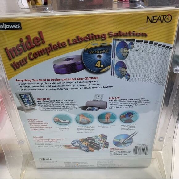 NWT Fellowes Neato Label Suite for CD & DVD Labeling System sealed - Picture 6 of 7